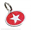 Red Star Dog Tag (Oval) Glitter
