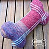 Personalised Bone Dog Toy - Country Tweed Collection - Mulberry Mix (Arlo) Back 2