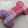 Personalised Bone Dog Toy - Country Tweed Collection - Mulberry Mix (Arlo) Back
