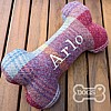 Personalised Bone Dog Toy - Country Tweed Collection - Mulberry Mix (Arlo) 2