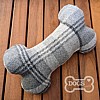 Personalised Bone Dog Toy - Country Tweed Collection - Shades of Grey (Vinnie) Back 2