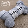 Personalised Bone Dog Toy - Country Tweed Collection - Shades of Grey (Vinnie)