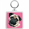 Pug Key Ring (Pink)